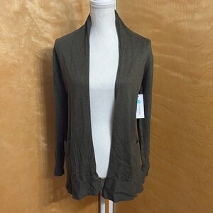 NWT Pink Clover From Stitch Fix Green Long Sleeve Open Sweater Size XS